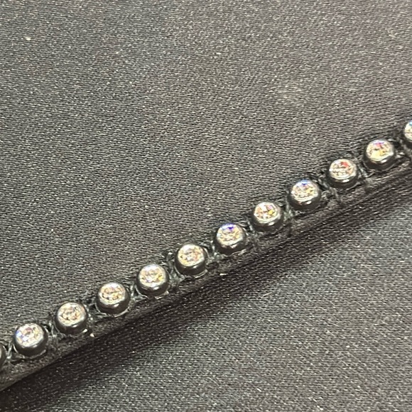 Magid Black Satin Envelope Evening Crossbody, Shoulder, Clutch Purse Rhinestone - Picture 4 of 6